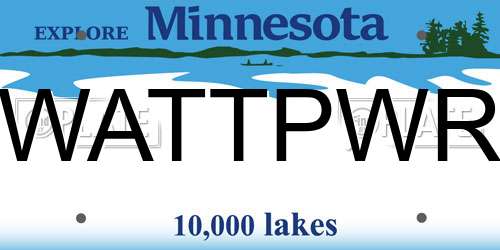 WATTPWR Minnesota License Plate