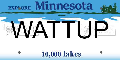 WATTUP Minnesota License Plate