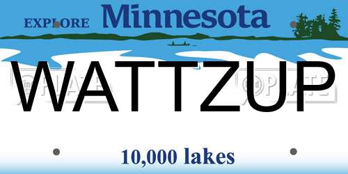 WATTZUP Minnesota License Plate
