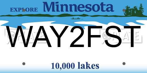WAY2FST Minnesota License Plate