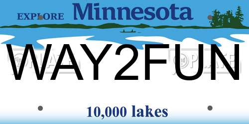 WAY2FUN Minnesota License Plate
