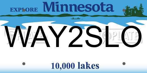 WAY2SLO Minnesota License Plate