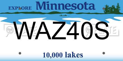 WAZ40S Minnesota License Plate