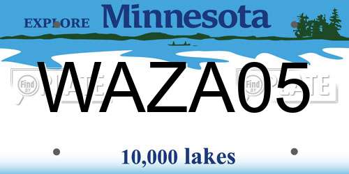 WAZA05 Minnesota License Plate