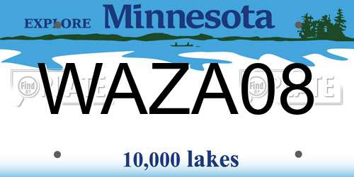 WAZA08 Minnesota License Plate