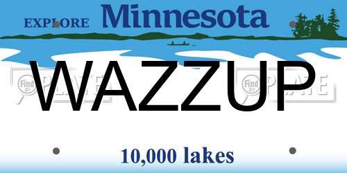 WAZZUP Minnesota License Plate
