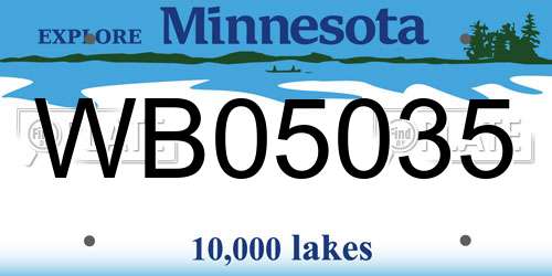 WB05035 Minnesota License Plate
