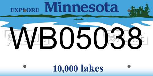 WB05038 Minnesota License Plate