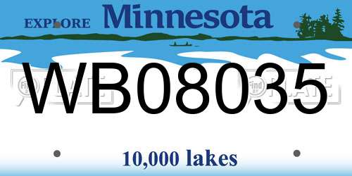 WB08035 Minnesota License Plate