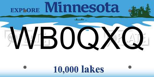 WB0QXQ Minnesota License Plate