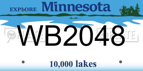 WB2048 Minnesota License Plate