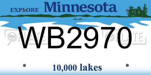 WB2970 Minnesota License Plate