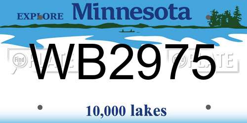 WB2975 Minnesota License Plate