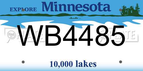 WB4485 Minnesota License Plate
