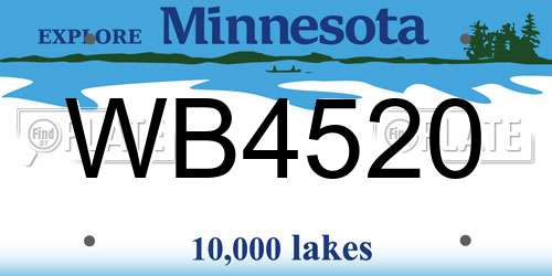 WB4520 Minnesota License Plate