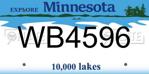 WB4596 Minnesota License Plate