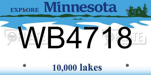 WB4718 Minnesota License Plate