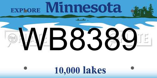 WB8389 Minnesota License Plate