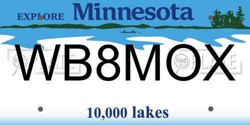 WB8MOX Minnesota License Plate