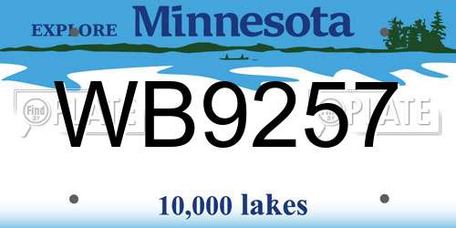 WB9257 Minnesota License Plate