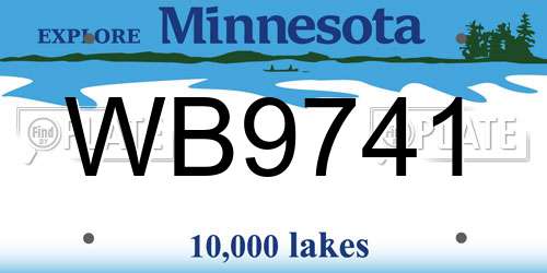 WB9741 Minnesota License Plate