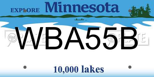 WBA55B Minnesota License Plate
