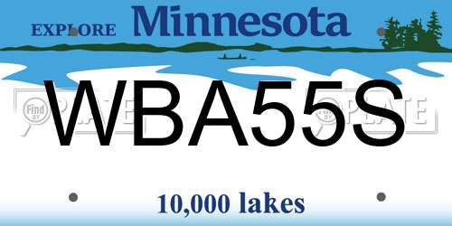 WBA55S Minnesota License Plate
