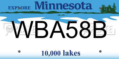 WBA58B Minnesota License Plate