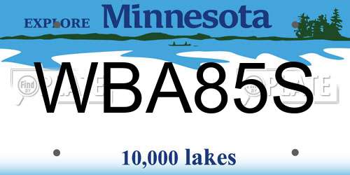 WBA85S Minnesota License Plate