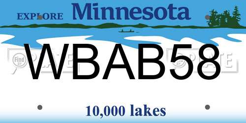 WBAB58 Minnesota License Plate