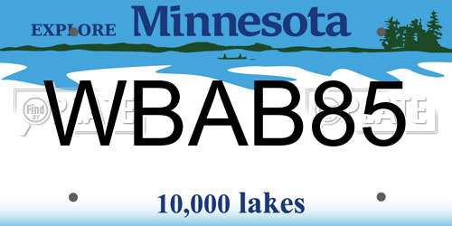WBAB85 Minnesota License Plate