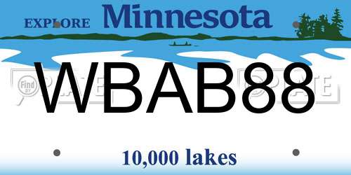 WBAB88 Minnesota License Plate