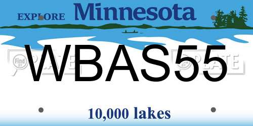 WBAS55 Minnesota License Plate