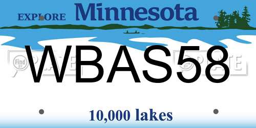 WBAS58 Minnesota License Plate
