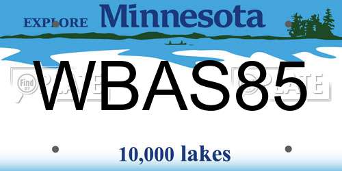 WBAS85 Minnesota License Plate