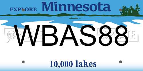 WBAS88 Minnesota License Plate