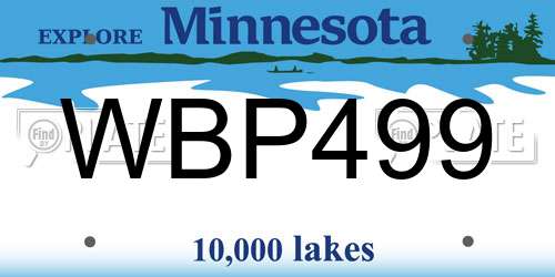 WBP499 Minnesota License Plate