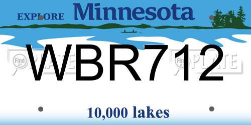 WBR712 Minnesota License Plate