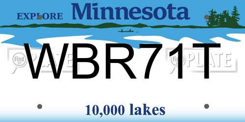 WBR71T Minnesota License Plate