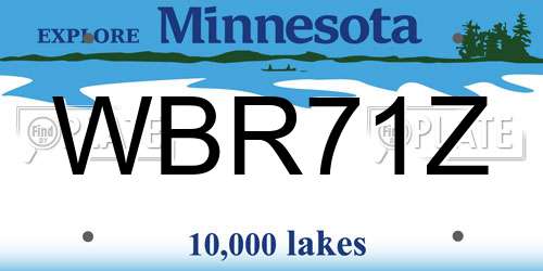 WBR71Z Minnesota License Plate