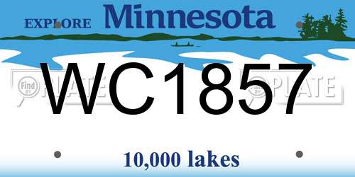 WC1857 Minnesota License Plate
