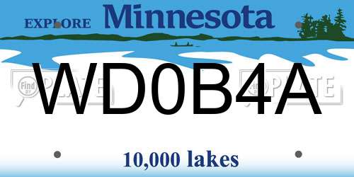 WD0B4A Minnesota License Plate