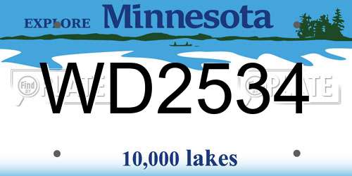 WD2534 Minnesota License Plate