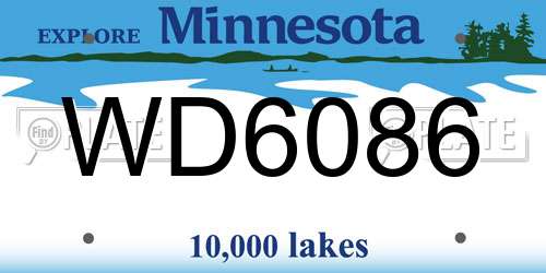 WD6086 Minnesota License Plate