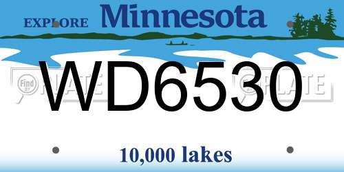 WD6530 Minnesota License Plate