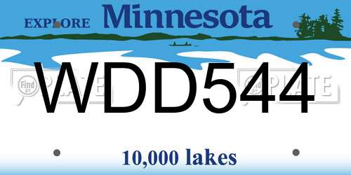 WDD544 Minnesota License Plate