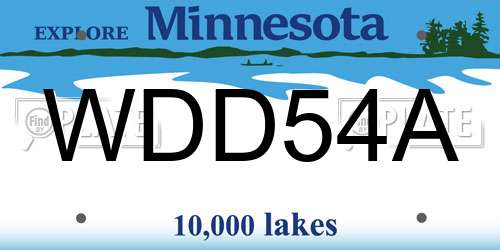 WDD54A Minnesota License Plate