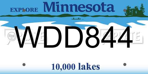 WDD844 Minnesota License Plate