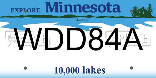 WDD84A Minnesota License Plate