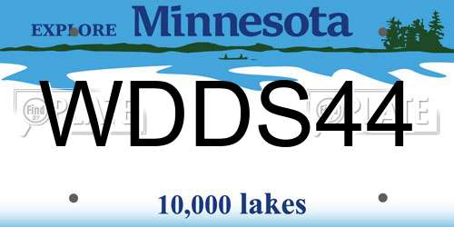 WDDS44 Minnesota License Plate